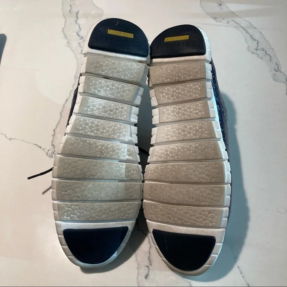 COLE HAAN Sz 10.5 B Zero Grand Blue Patent Leather Lace Up Shoes - Picture 9 of 10